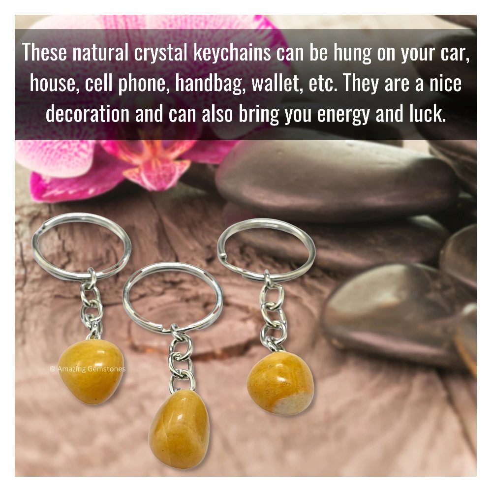 Yellow Jasper Keychain Keys Holder (Tumble)