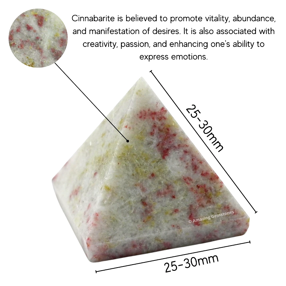 Cinnabarite Pyramid (1 Inch)