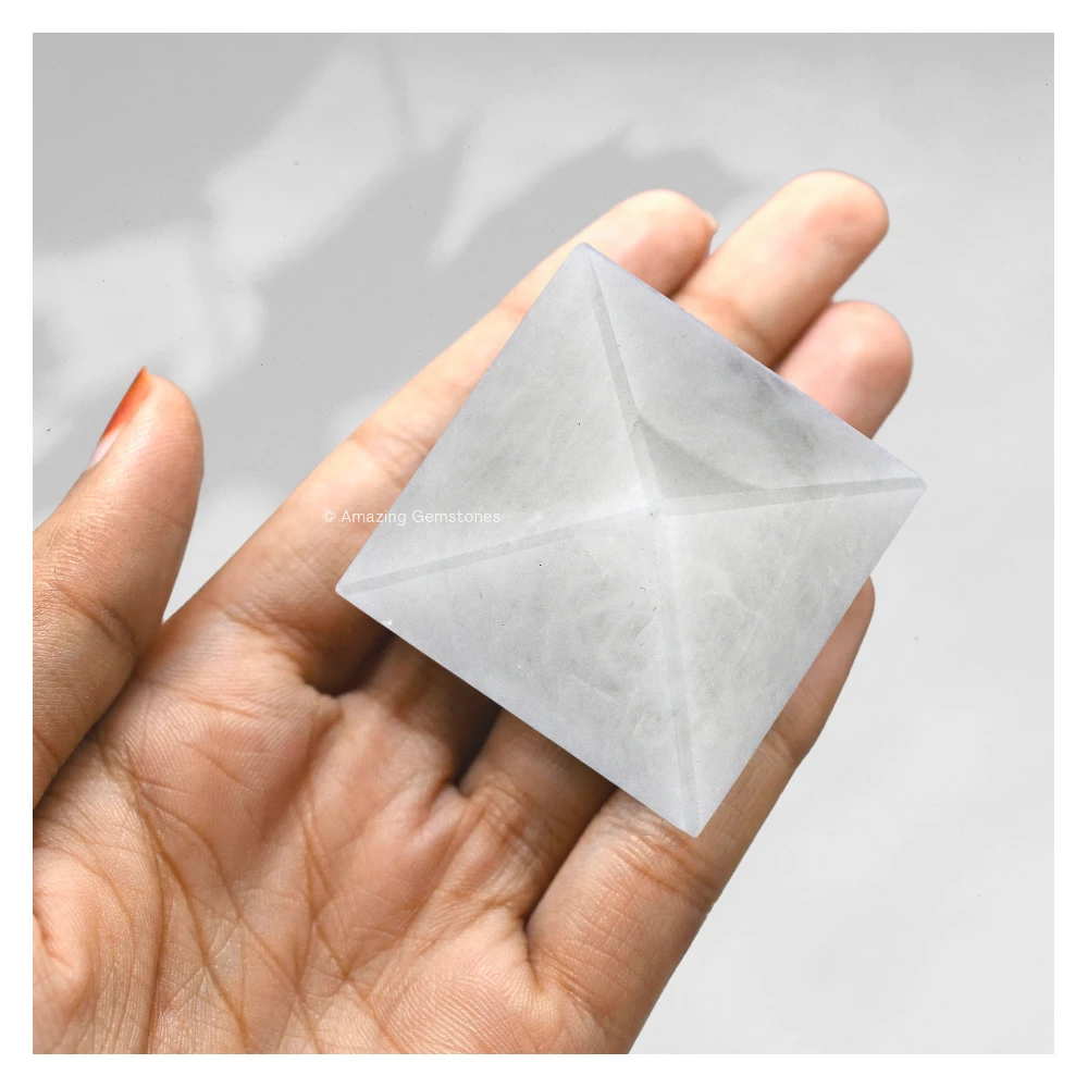 Snow White Quartz Pyramid (1.5 Inch)