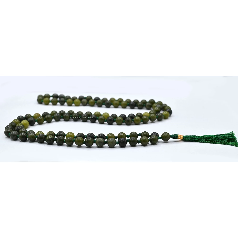 Green Jade Mala (Hand Knotted)