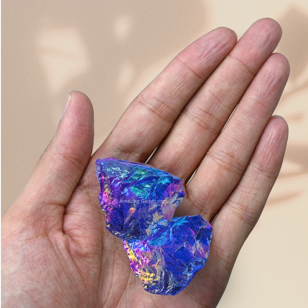 Amethyst-Tanzine Aura Quartz Raw Crystals (2 Pieces)
