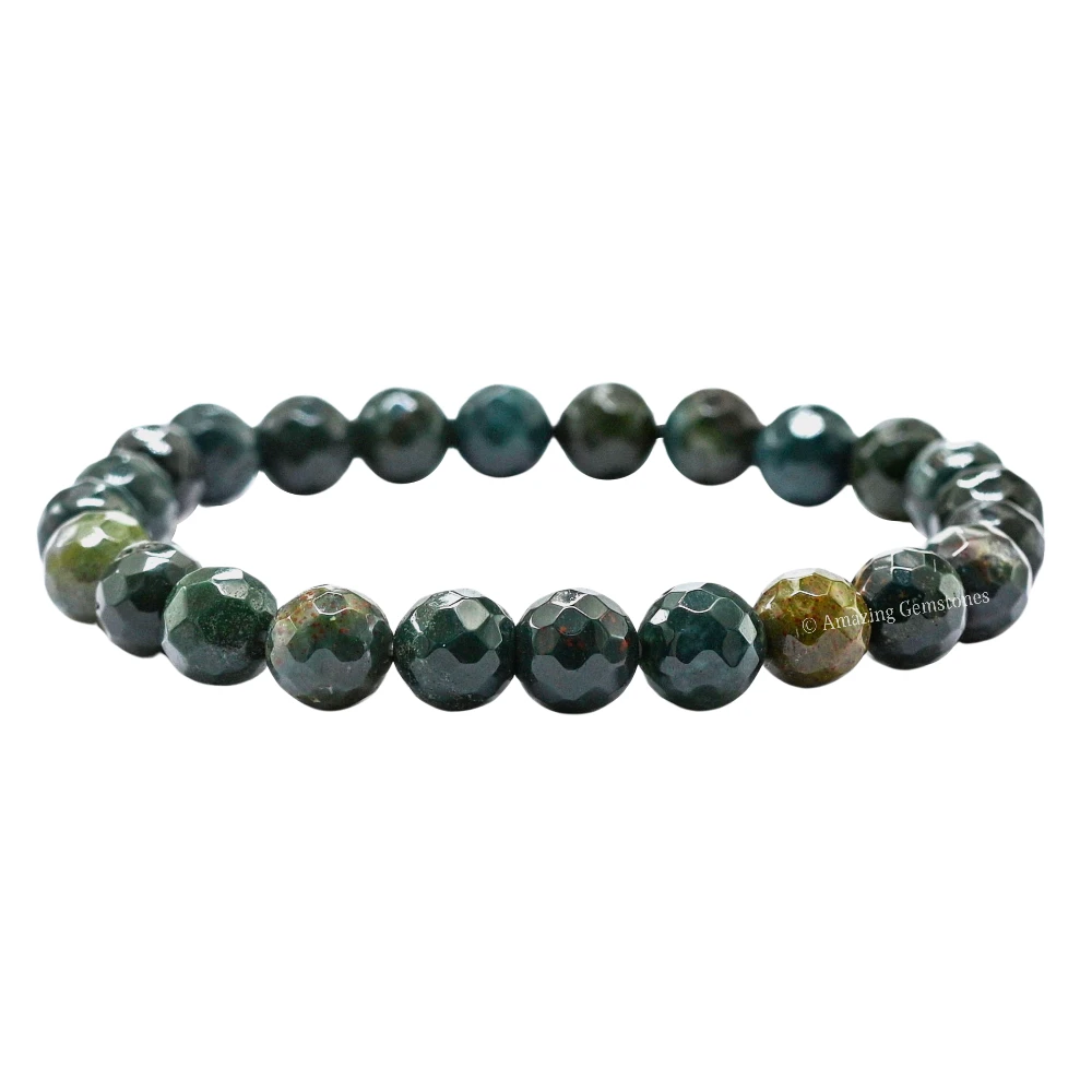 Bloodstone Bracelet (Faceted) (Stretchable)