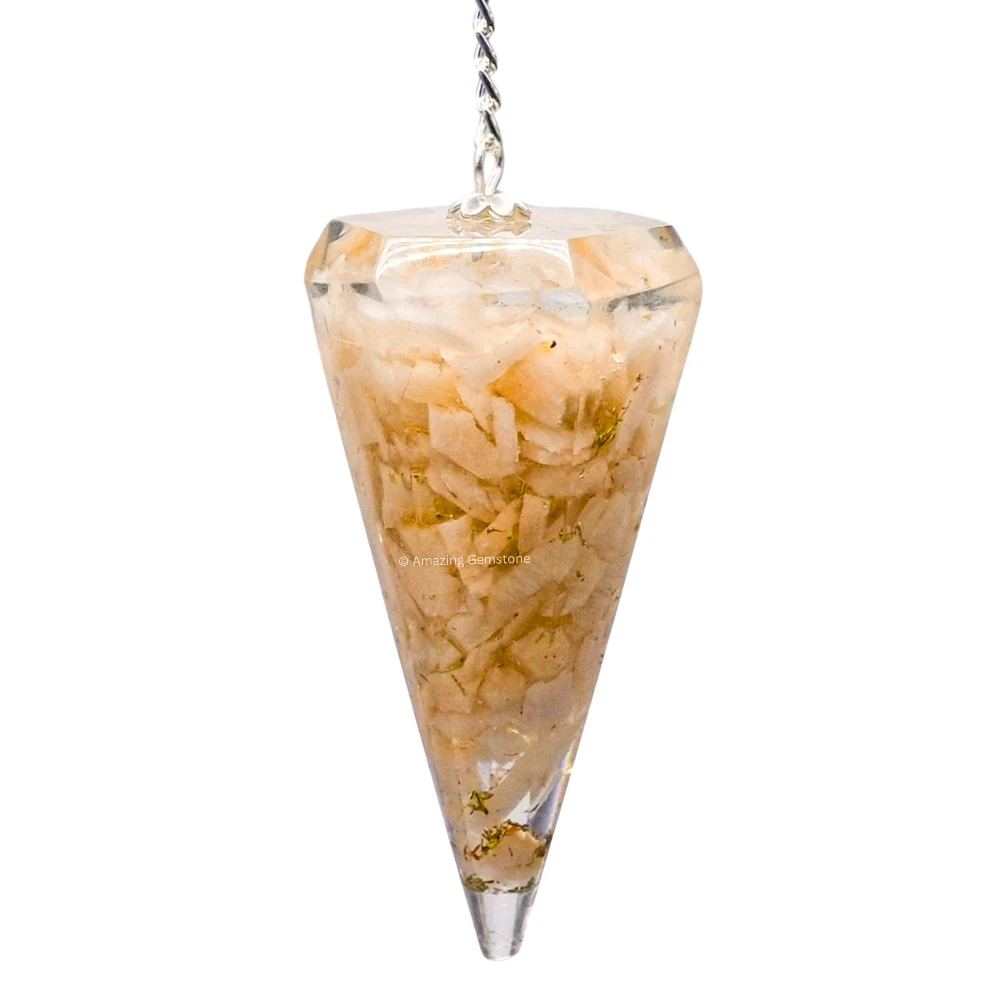 Cream Moonstone Orgone Pendulum