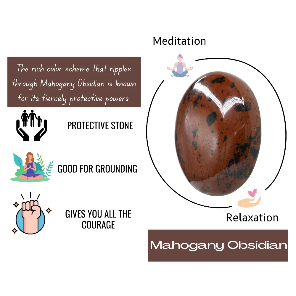 Mahogany Obsidian Palm Stone