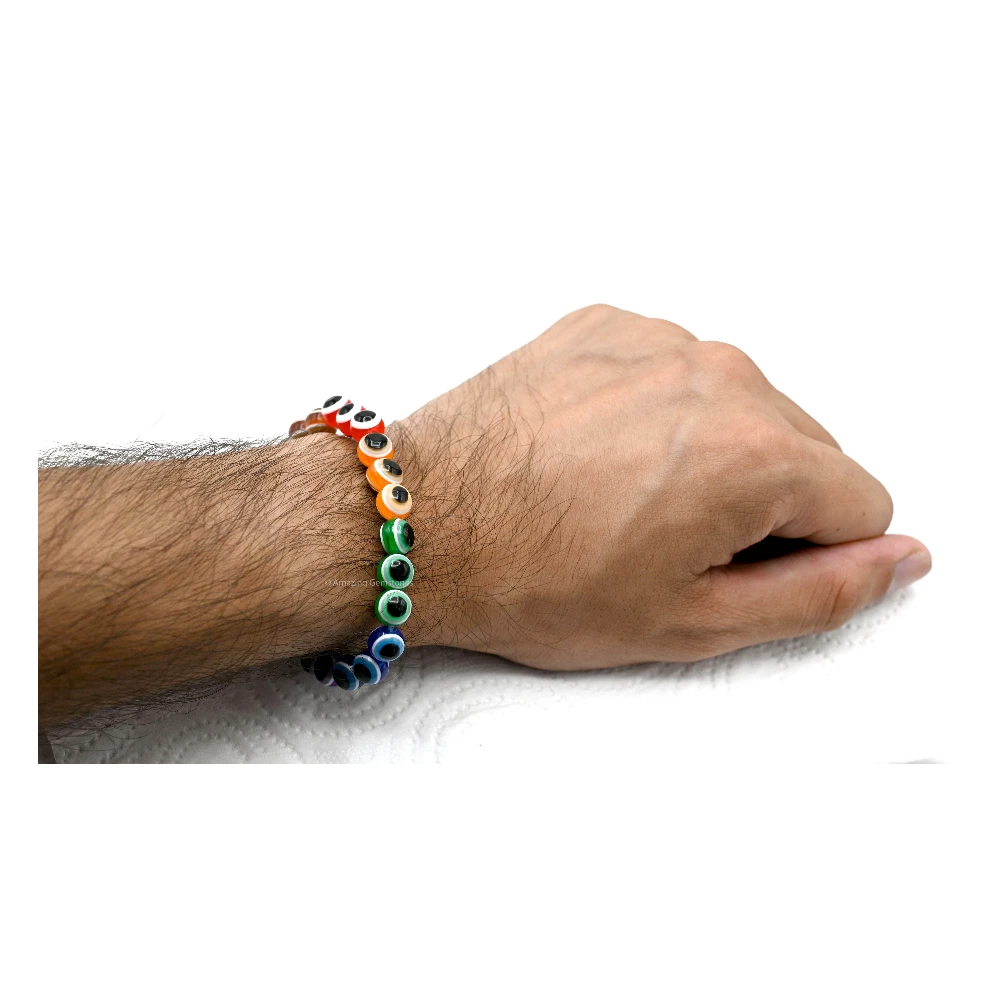 Multi Evil Eye Bracelet (3 by 3 Beads)