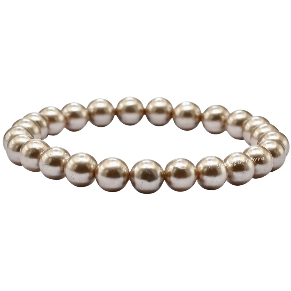 Champagne Pearl Bracelet (Strechable)