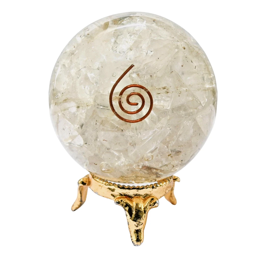 Clear Quartz Orgone Sphere (2.5 Inch)