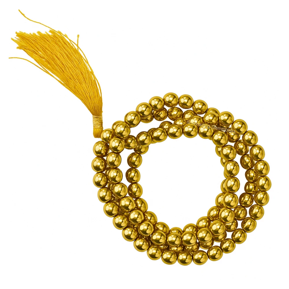 Golden Hematite Mala (Without Knot)
