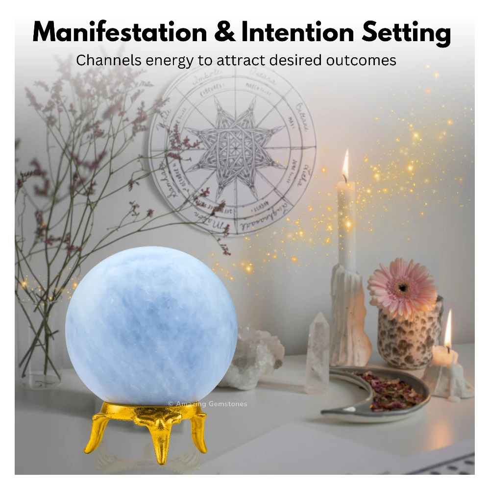Blue Calcite Celestite Sphere (1.5 Inch)