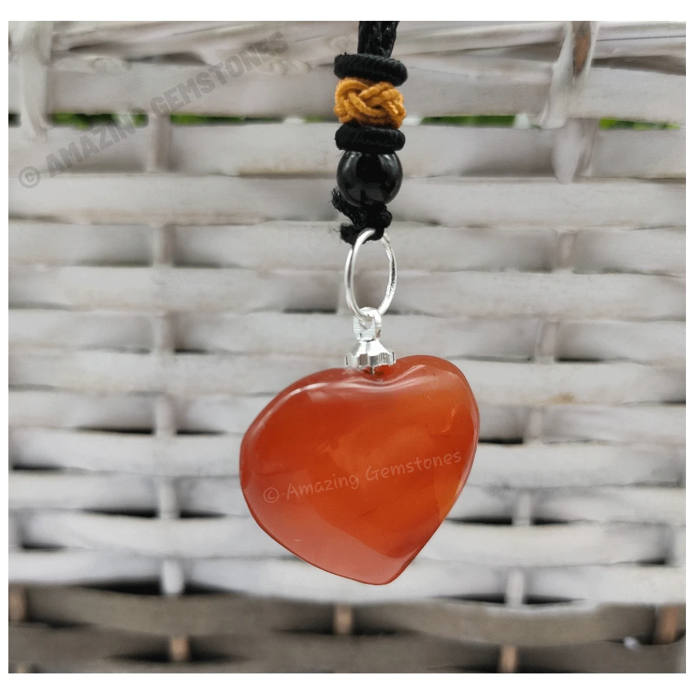 Carnelian Necklace - Crystal Heart