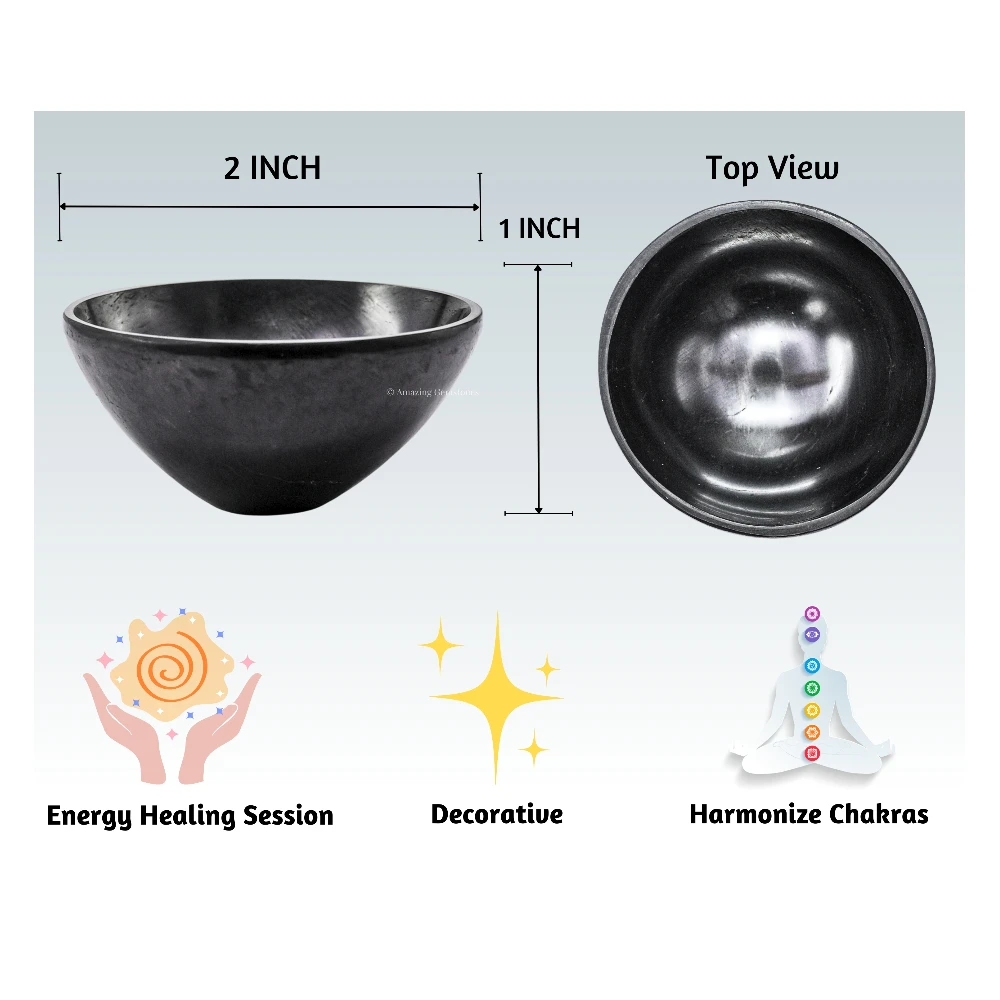 Shungite Crystal Bowl - 2 Inch