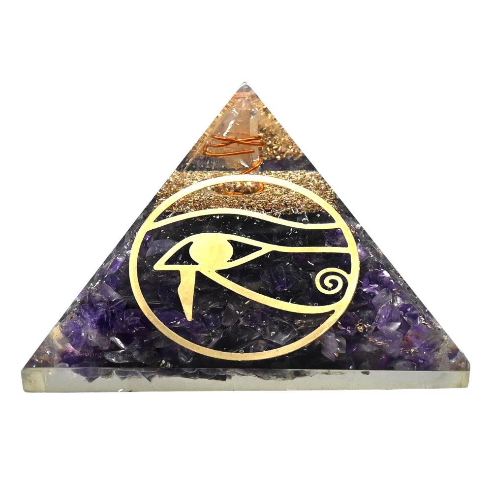 Amethyst Orgone Pyramid - Eye of Horus