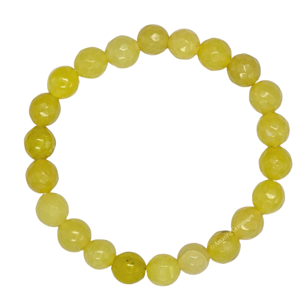 Lemon Jade Bracelet (Faceted) (Stretchable)