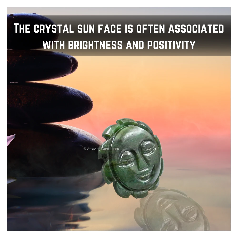 Green Aventurine Crystal Sun Face
