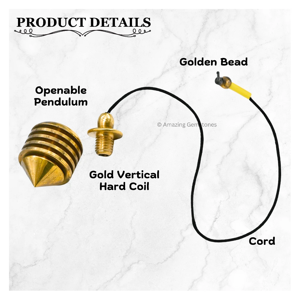 Copper Metal Pendulum - Gold Vertical Hard Coil (MP77)