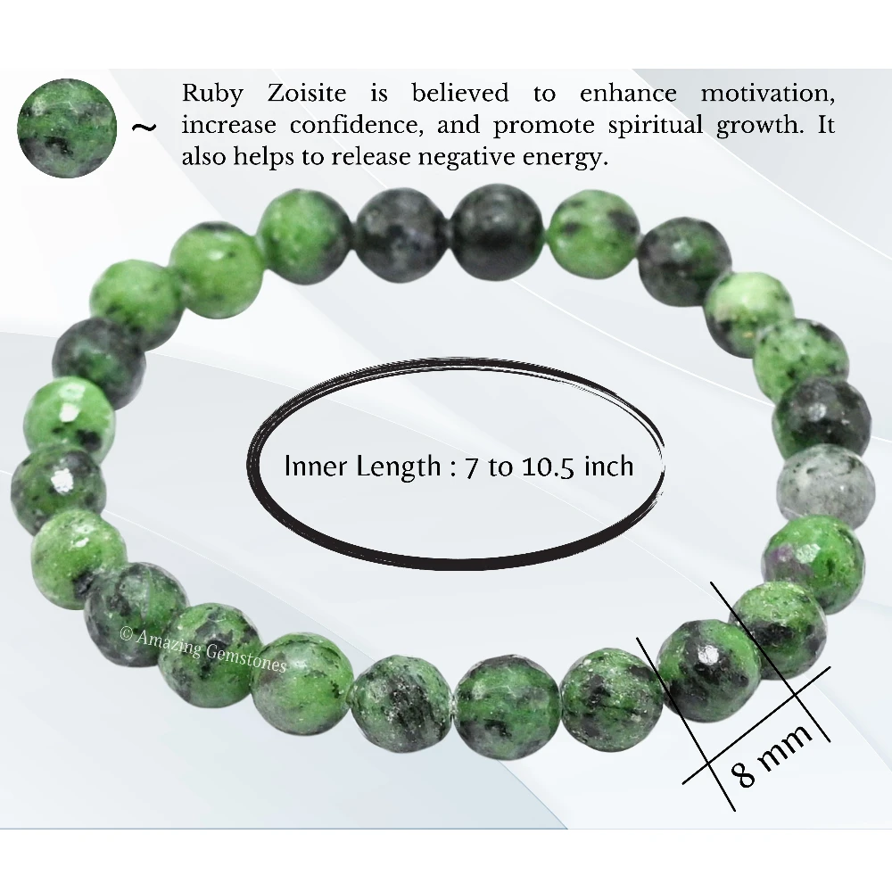 Ruby Zoisite Bracelet (Faceted-Stretchable)