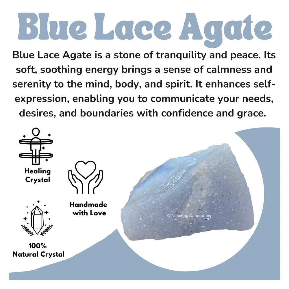 Blue Lace Agate Raw Crystals (1 LB)