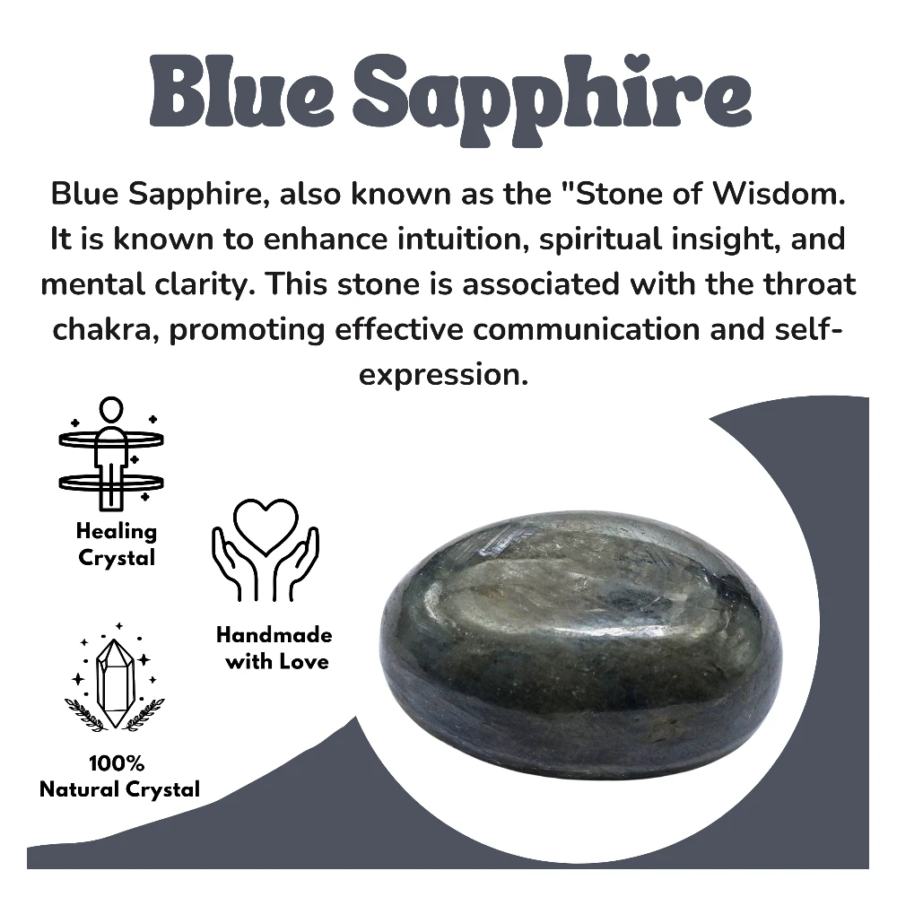 Tumbled Blue Sapphire Stone Crystals (1 oz)