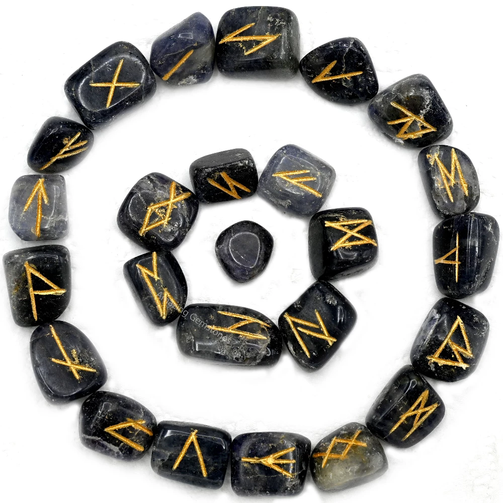 Iolite Rune Stones Set