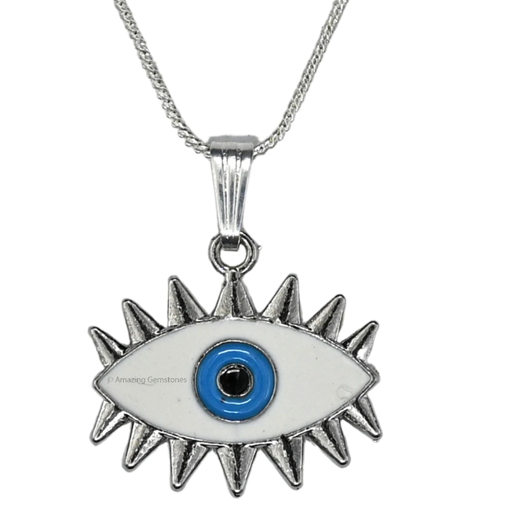 White Evil Eye Pendant - Exclusive