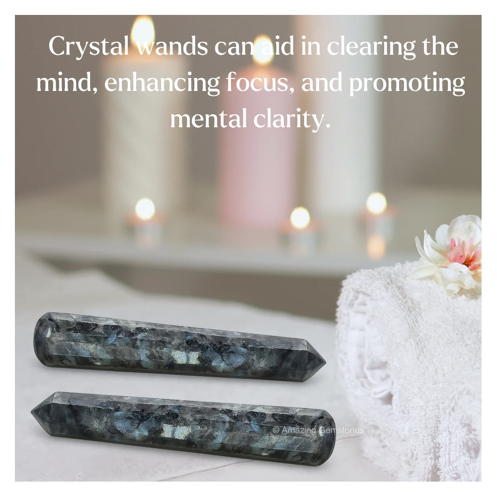 Larvikite Wand (Faceted)