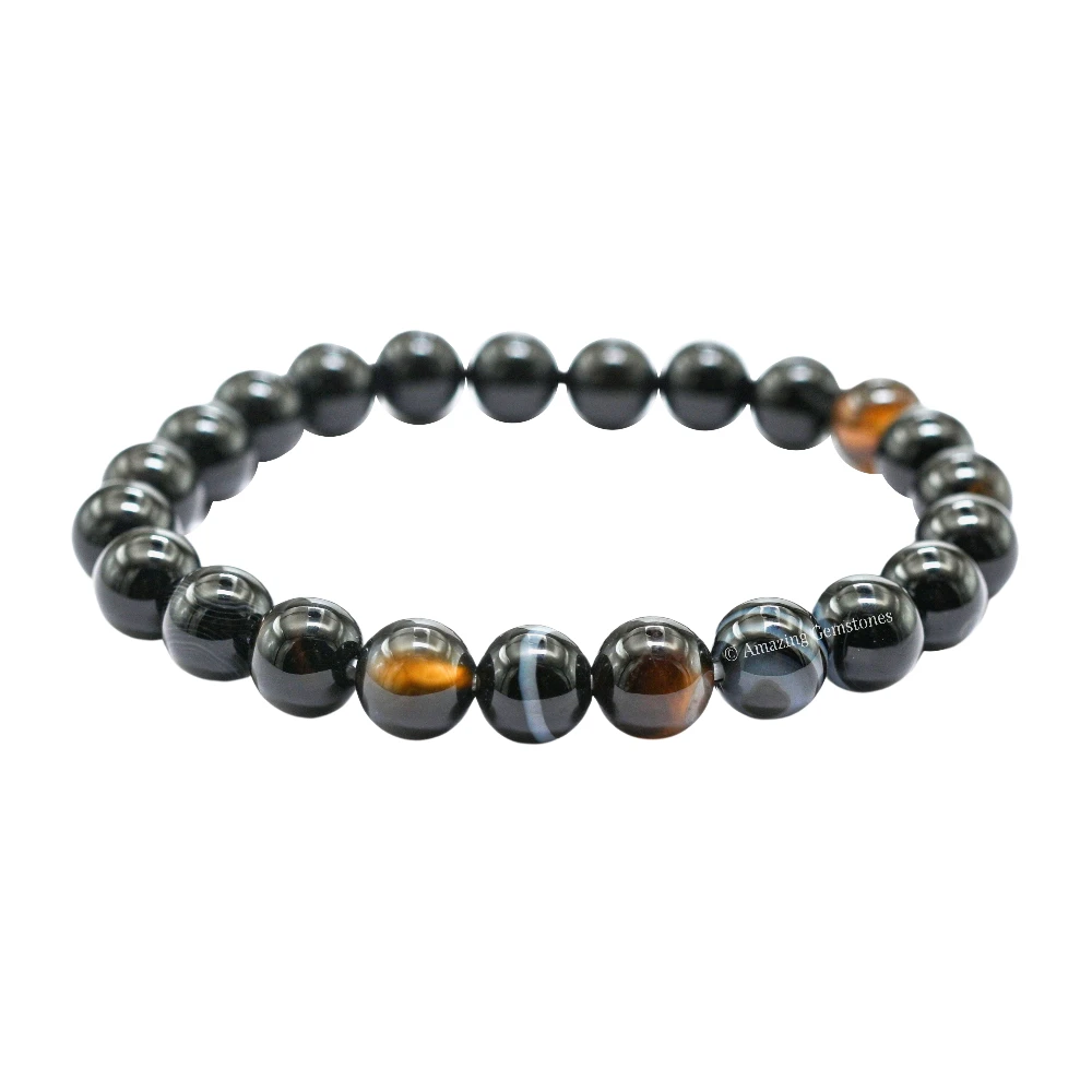 Black Bended Bracelet (Strechable)