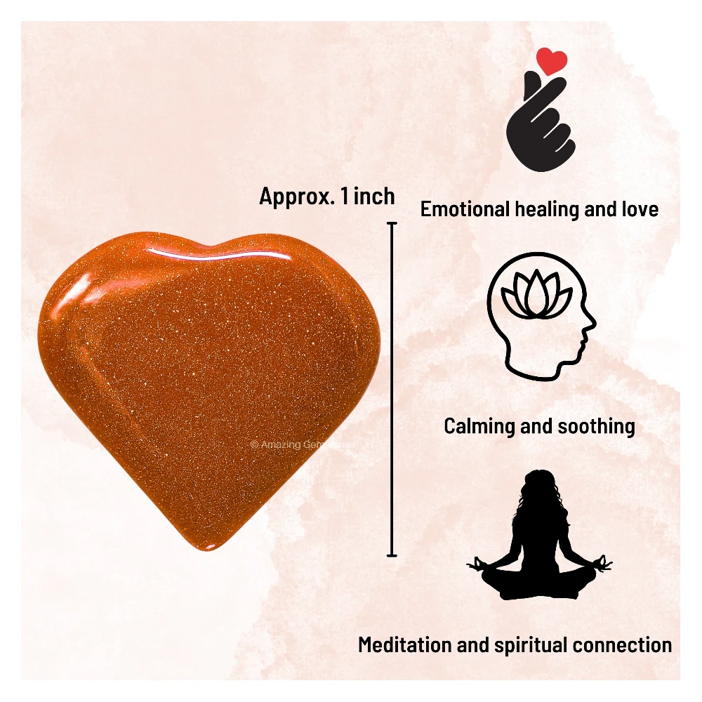 Red Goldstone Heart (Pack of 2)