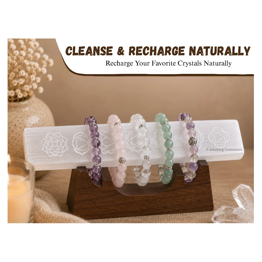 Selenite Charging Plate for Crystals - Chakra Stick