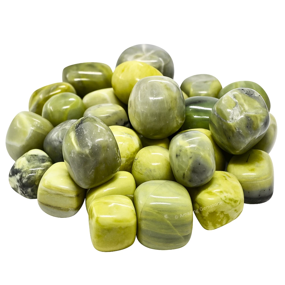 Tumbled Serpentine Crystals Stones (1000+ Carats)