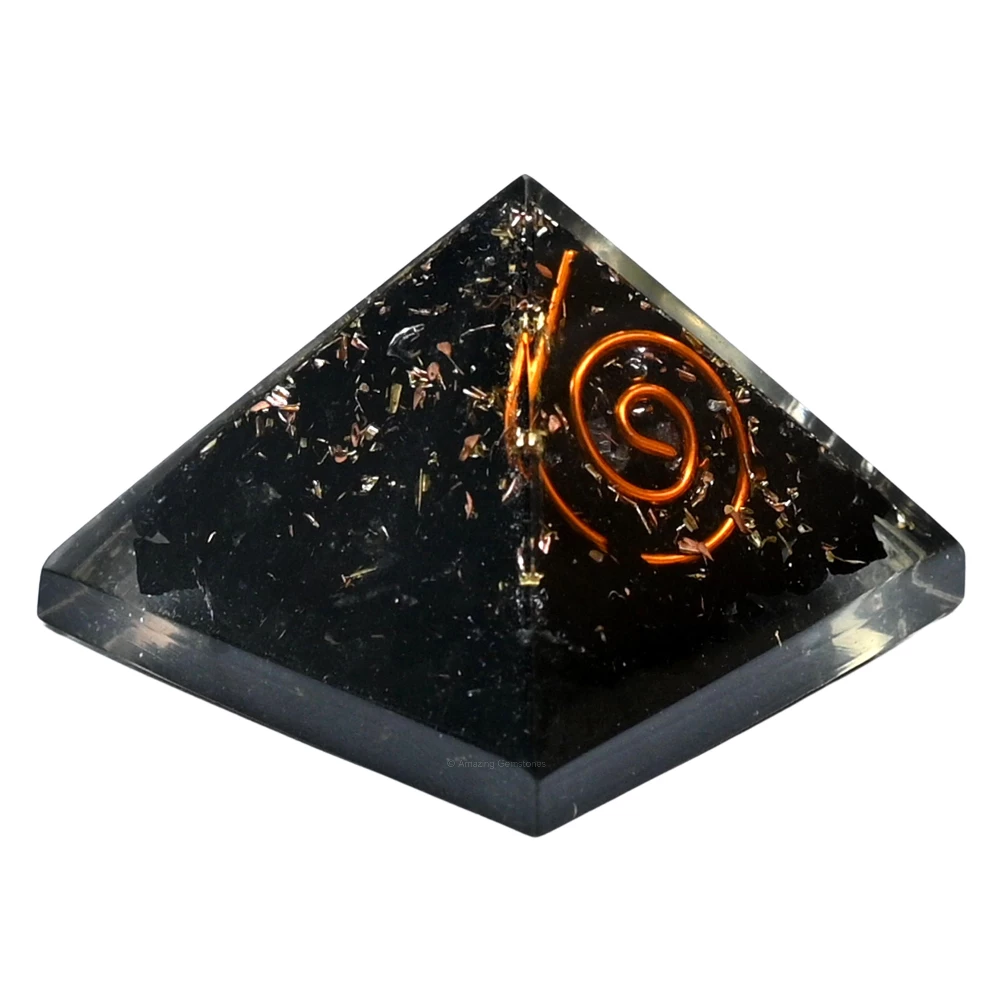 Black Tourmaline Orgone Pyramid - Mini
