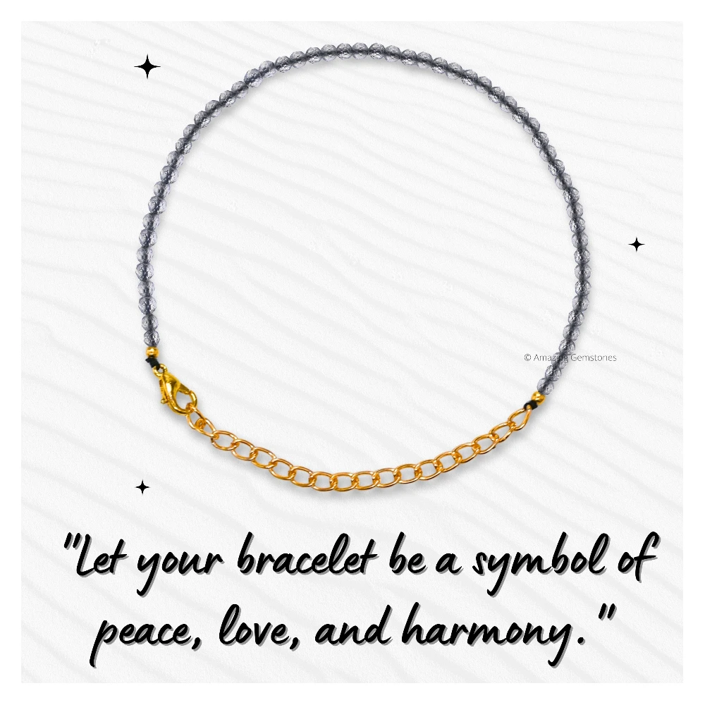 Labradorite Crystal Bracelet - 2mm Faceted Bead (Gold)