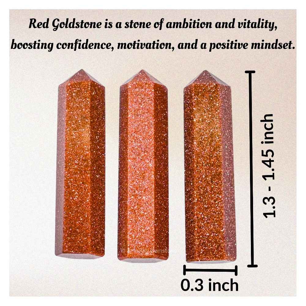 Red Goldstone Pencil Points (Set of 3)