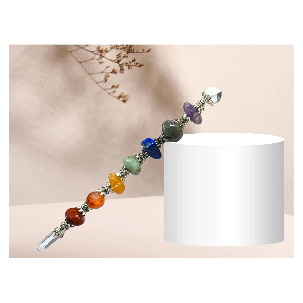 Chakra Tumbled Healing Crystal Wand