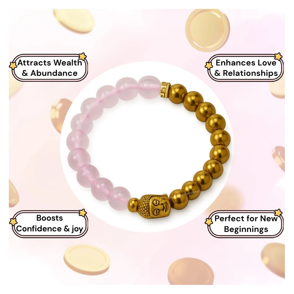 Love and Money Bracelet with Buddha Charm (Golden)