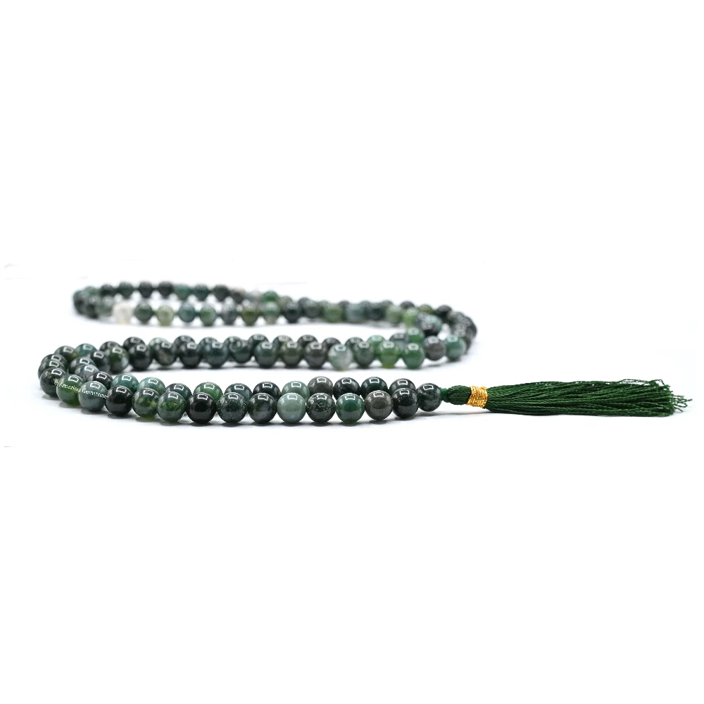 Moss Agate Mala (Without Knot)
