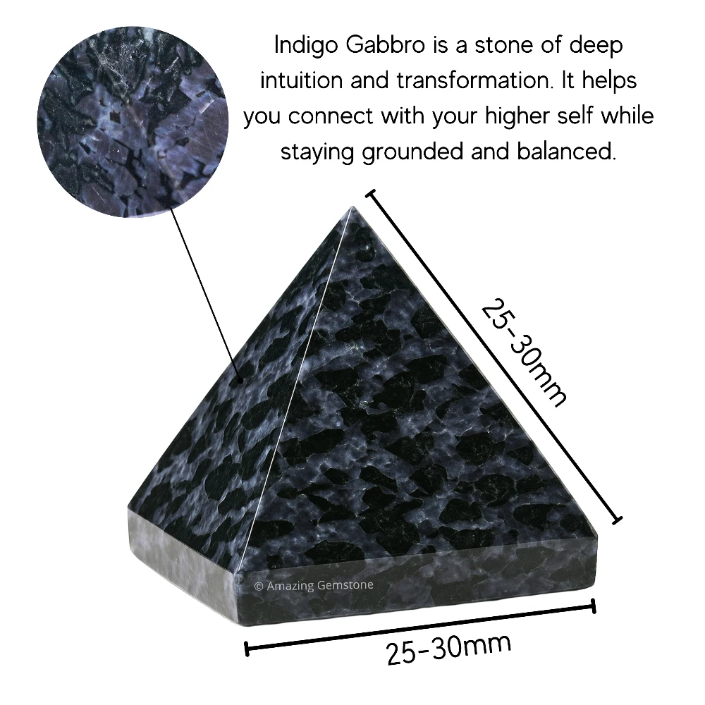 Indigo Gabbro Pyramid (1 Inch)