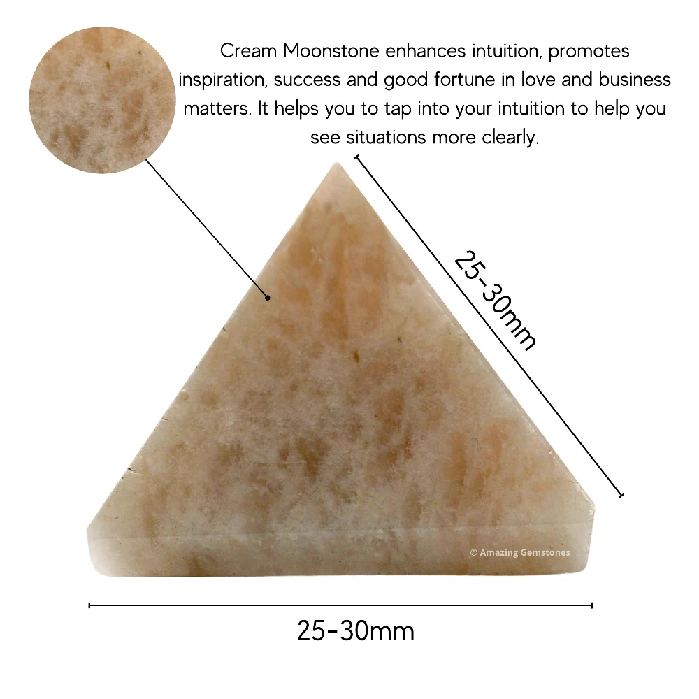 Cream Moonstone Pyramid (1 Inch)