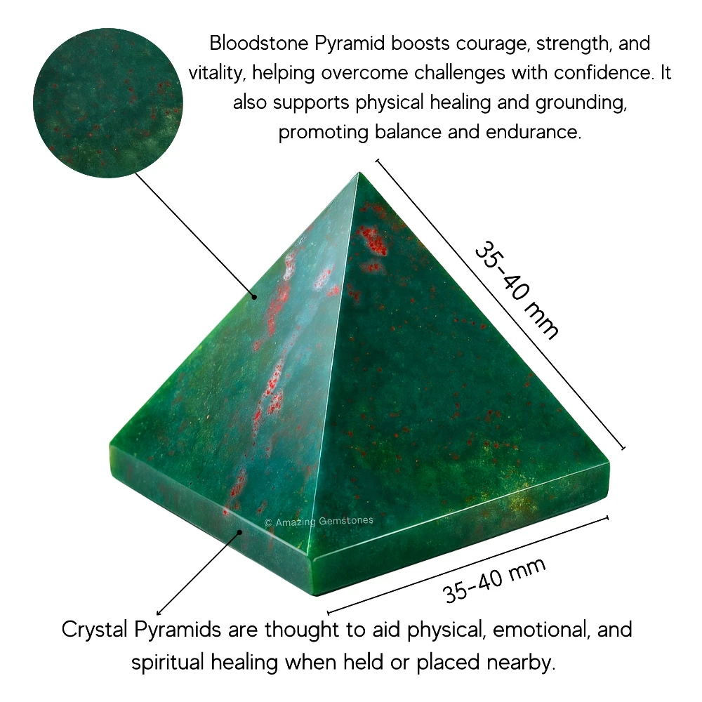 Bloodstone Pyramid (1.5 Inch)