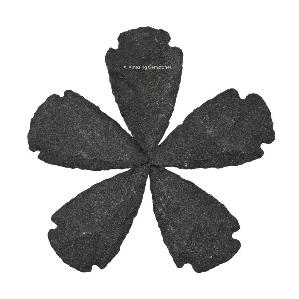 Black Agate Crystal Arrowhead - 1" to 1.5" (5 Pieces)