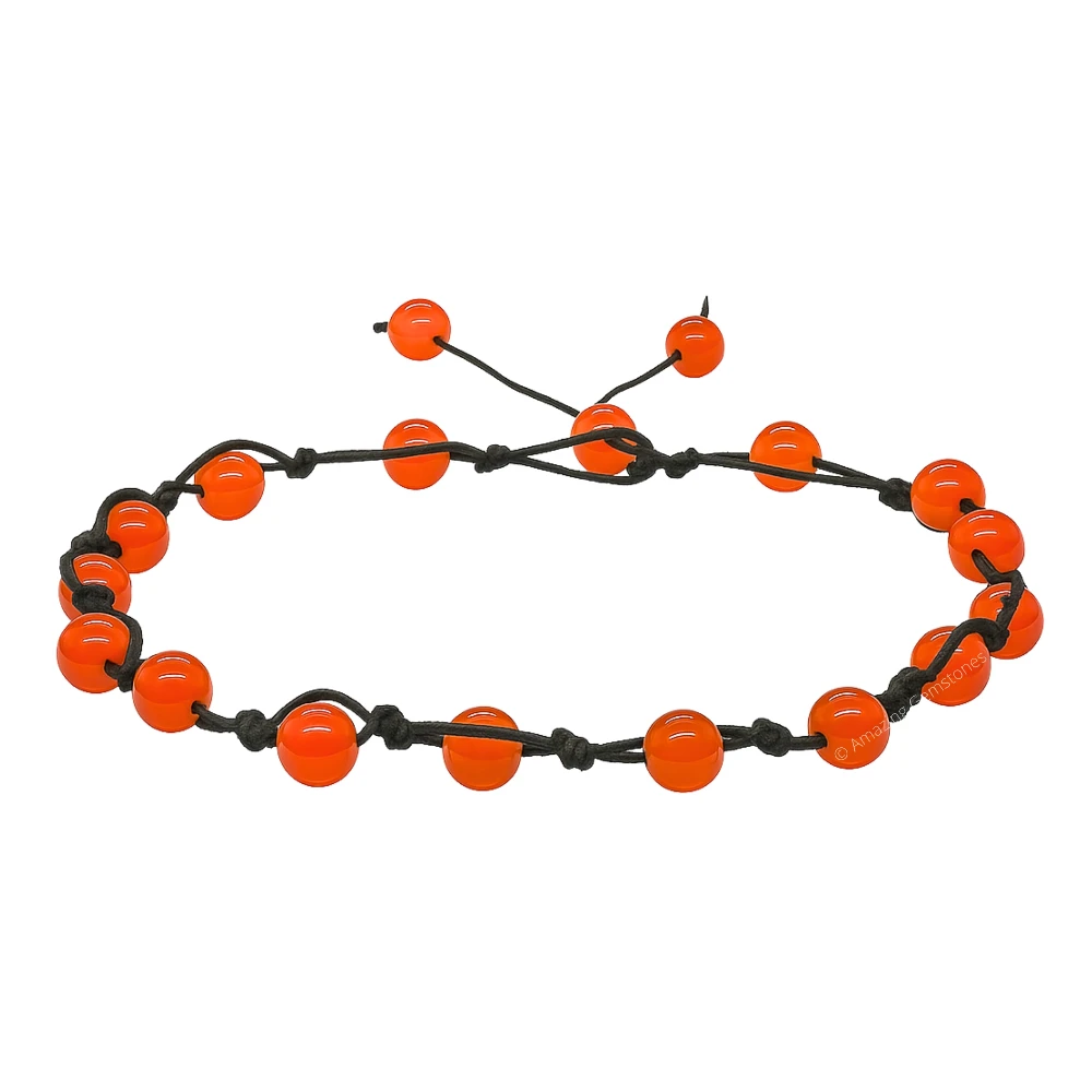 Carnelian Anklet (Hand Knotted)