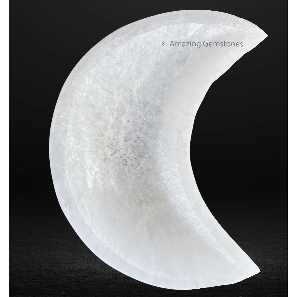 Selenite Charging Bowl for Crystals - Moon