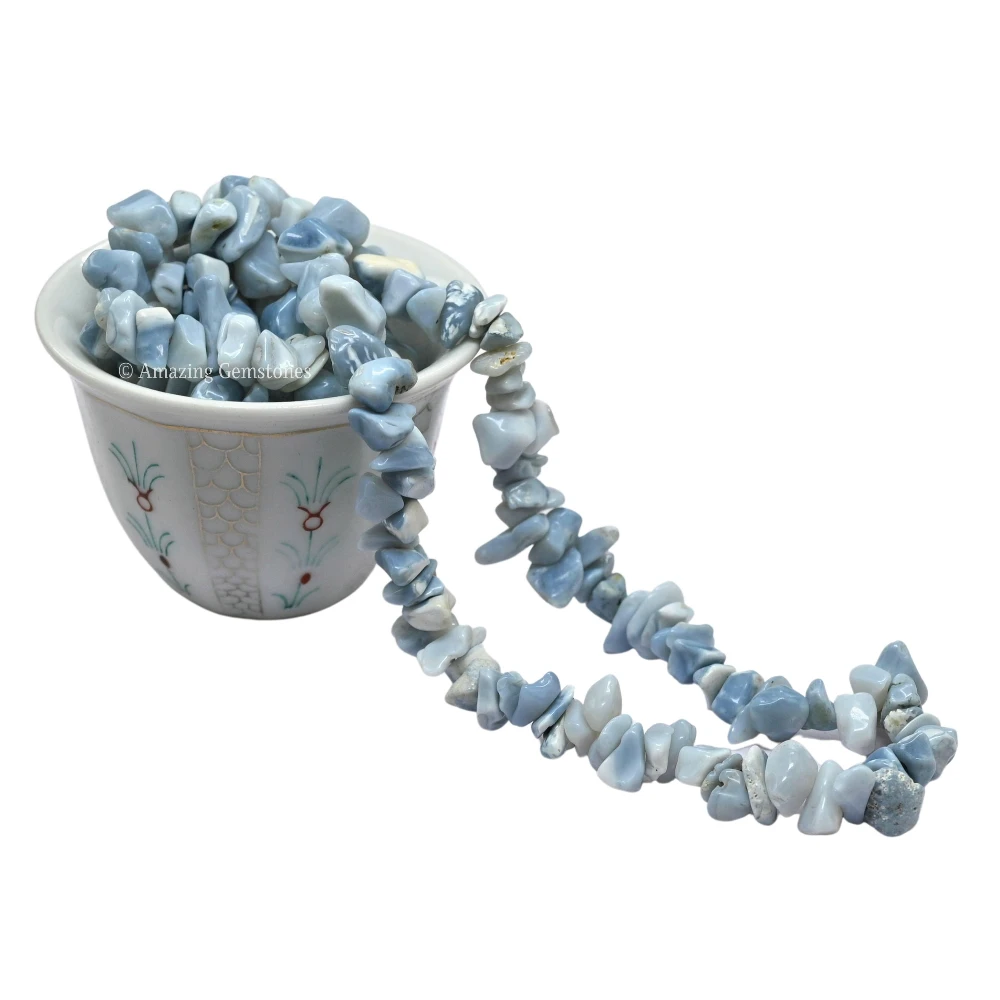 Blue Opal Chips - Pre Drilled