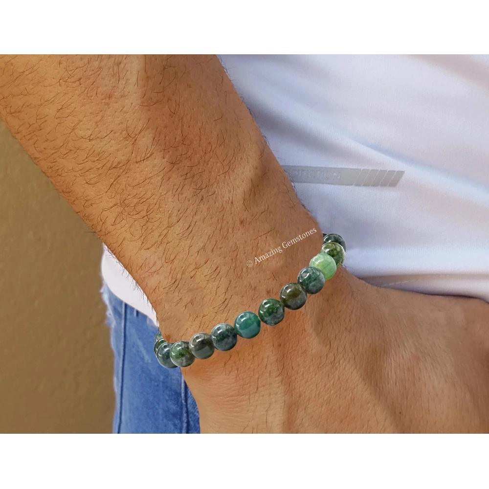 Moss Agate Bracelet (Strechable)