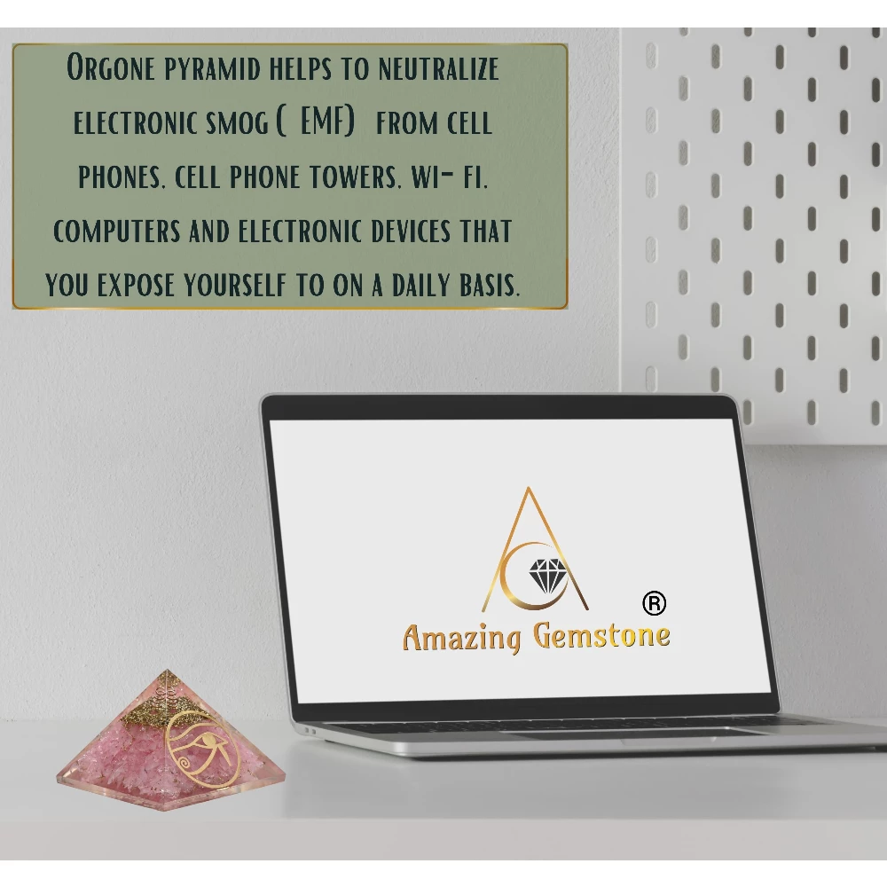 Rose Quartz Orgone Pyramid - Eye of Ra