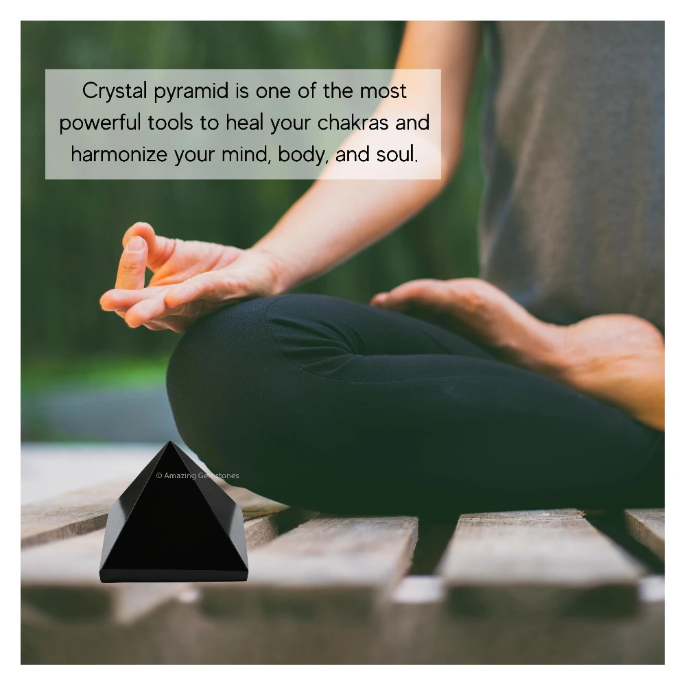 Black Agate Pyramid (2 Inch)