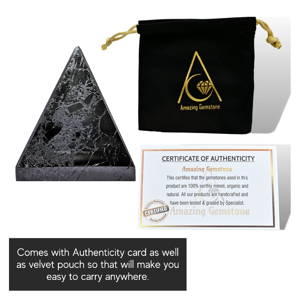 Natural Black Tourmaline Pyramid (1 Inch)