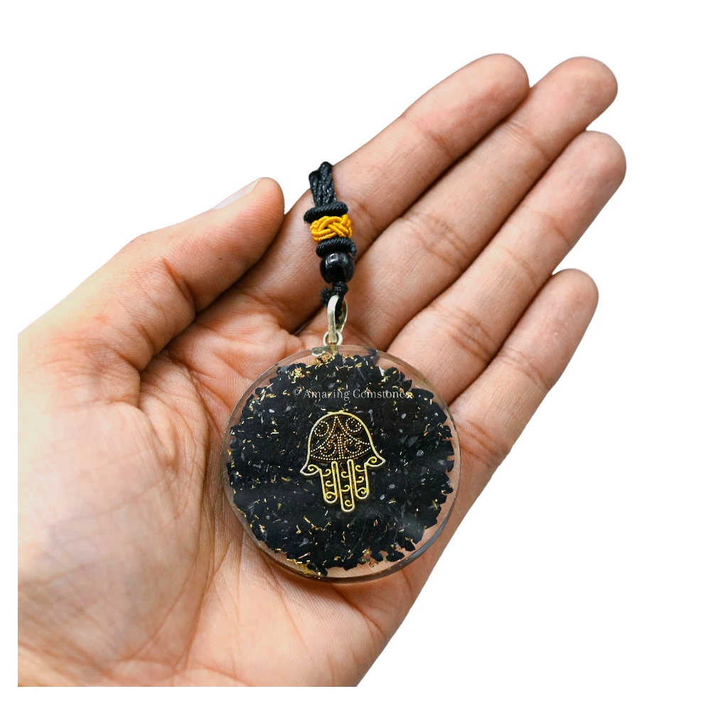 Shungite Necklace - Hamsa
