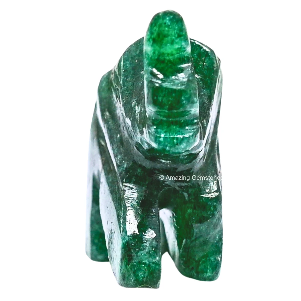 Dark Green Aventurine Mini Elephant Crystal Figurine