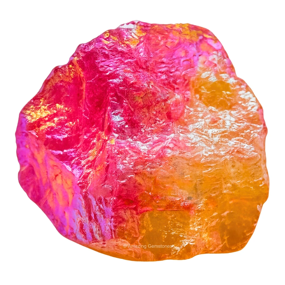 Tangerine-Ruby Aura Quartz Raw Crystals (5 Pieces)