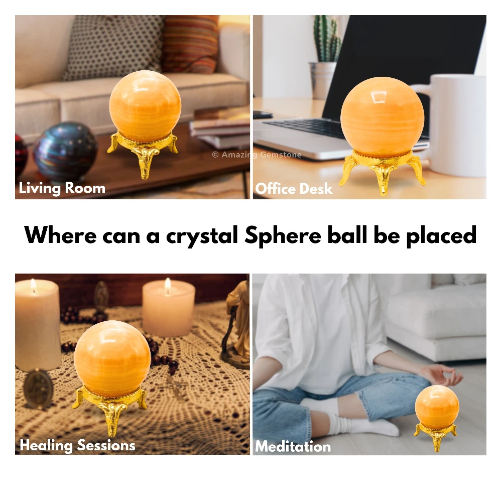Yellow Calcite Sphere (2 Inch)
